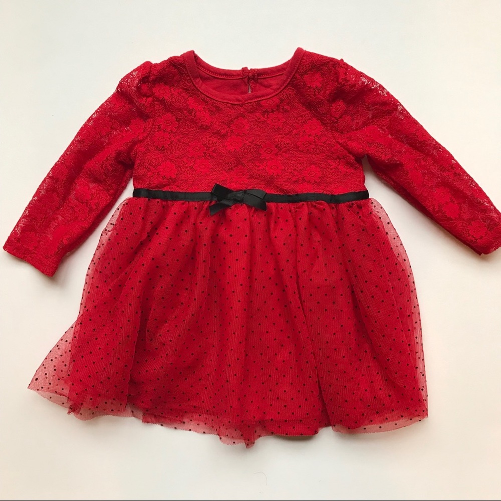 MINI B by BABY STARTERS Red Tulle Christmas Dress